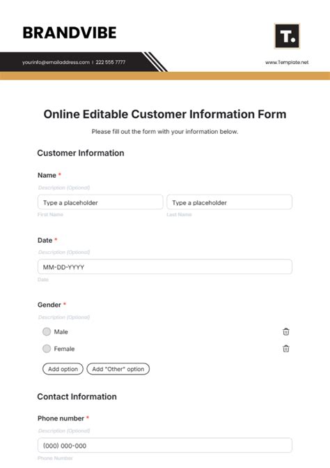 Customer Information Sheet Example 的图像结果