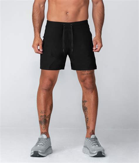 Born Tough Plain 7 Inch Inseam Running Shorts For Men Black