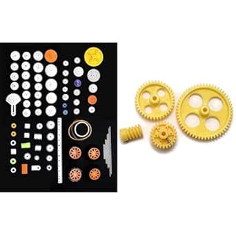 Electronic Spices 78 PCS Plastic Gear Set Rack Pulley Belt Worm Single ...