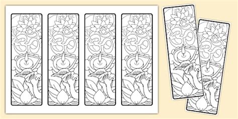 Symbols of Hindu Dharma Colouring Bookmarks