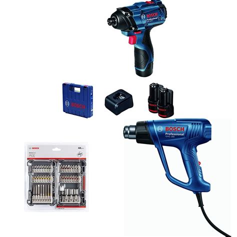 Bosch GDR 120 LI Cordless Impact Driver with Double Battery (Blue, 3 ...