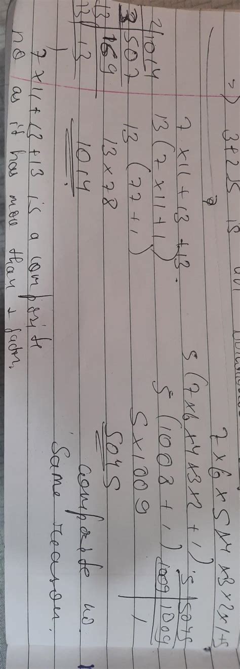 Prove that √3 is an irrational number. [3]; or; explain why 7 × 11 × 13 ...