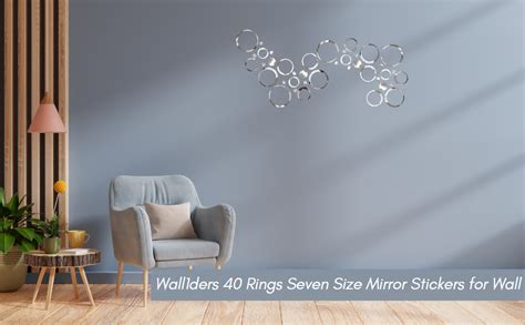Buy Wall1ders 40 Rings Seven Size mirror stickers for wall, acrylic ...