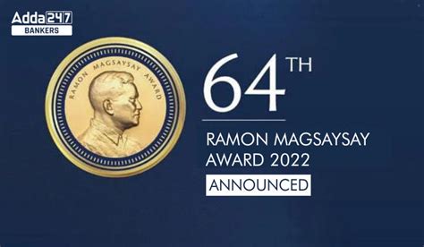 64th Ramon Magsaysay Award 2022 announced