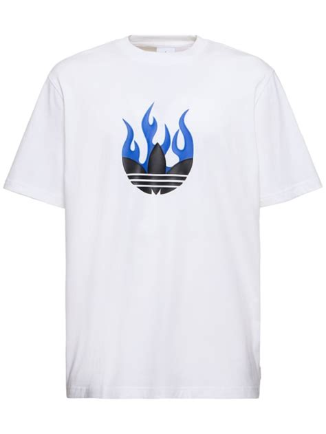Flame logo cotton t-shirt - adidas Originals - Men | Luisaviaroma