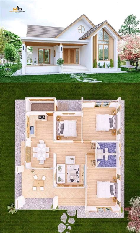 3 Rooms House Plan Design