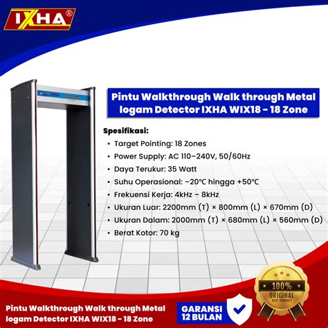 Pintu Walkthrough Walk through Metal logam Detector IXHA WIX18 - IXHA ...