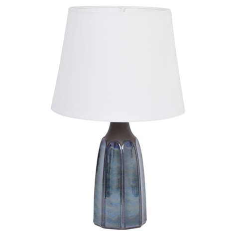 Tall Blue Stoneware Table Lamp Model 1042 by Einar Johansen for Søholm ...