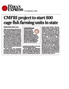 CMFRI project to start 500 cage fish farming units in Kerala The New ...