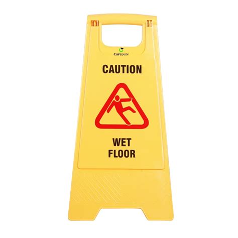 Carepure Wet Floor Sign Board, yellow caution sign board, housekeeping ...
