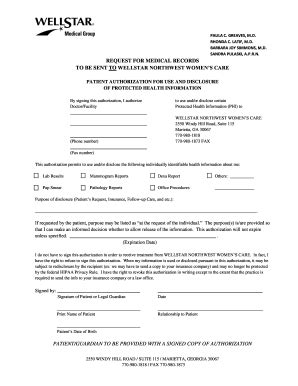 Wellstar Authorization For The Release Of Protected Health Information ...