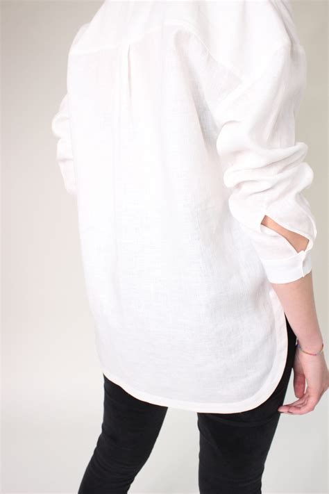 White Linen Blouse, White Linen Top, Linen Shirt Women, Capsule ...