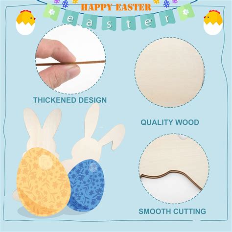Buy 8 Pcs Wooden Large Easter Bunny Cutouts Bunny Slices on cliths – Cliths