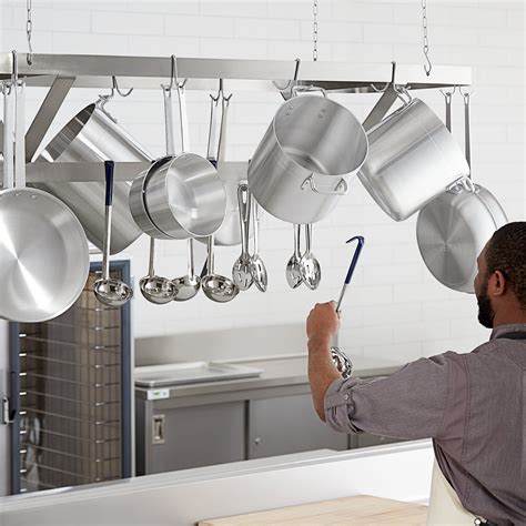 Regency Stainless Steel Ceiling-Mounted Pot Rack with 21 Double Prong ...