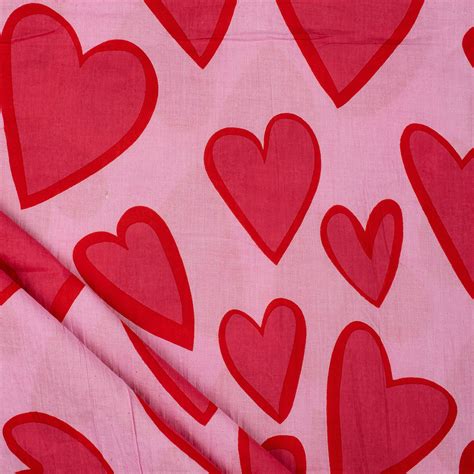 Premium Hand Block Heart Shape Print Cotton Fabric – Dmaasa