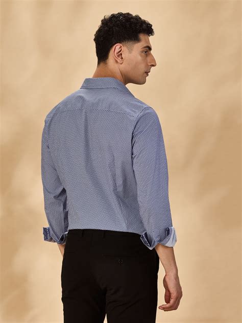 Buy Aldeno Men Blue Formal Shirt (COBB)