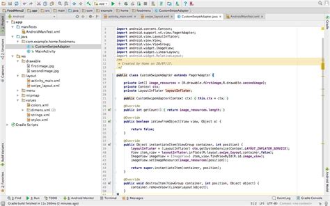 Android Studio Java Swipe 的图像结果
