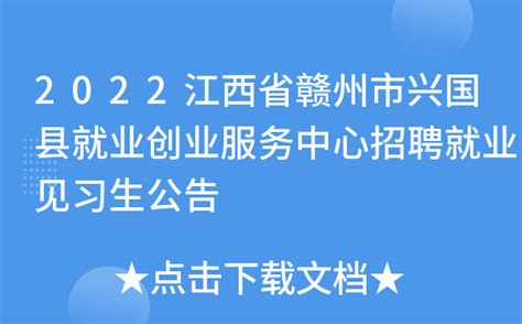 2022江西省赣州市兴国县就业创业服务中心招聘就业见习生公告