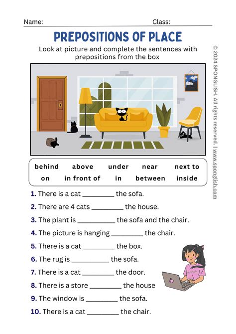 Prepositions of place - Worksheet en 2025 | Material escolar en ingles ...