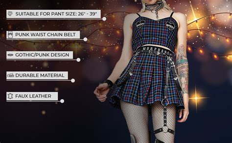 PALAY® Punk Waist Chain Belt for Women Girls Gothic Body Chains Black ...