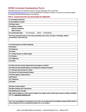 Fillable Online OFSC Contract Declaration Form Fax Email Print - pdfFiller