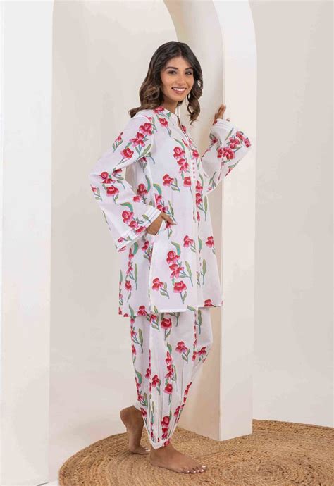 White Rose Floral Printed Co-ord Set