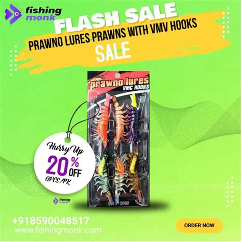 Prawno Lures Prawns with VMC Hooks | 6pcs/pkt – Fishingmonk