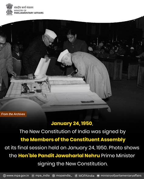 Ministry - The new Constitution of India was signed by the members of ...