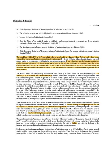 rise of militarism - (2018) The militarism in Japan was inextricably ...