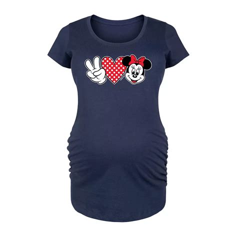 Disney's Minnie Mouse Maternity Peace Love Graphic Tee