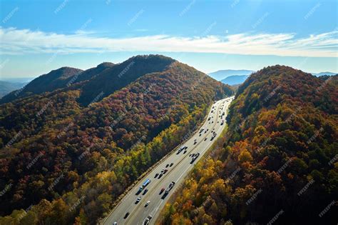 Premium Photo | Aerial view of I40 freeway in North Carolina heading to ...