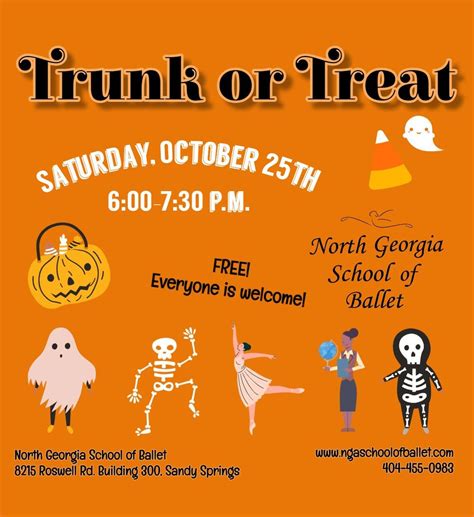 Trunk or Treat (FREE) at North GA School of Ballet, 8215 Roswell Rd ...