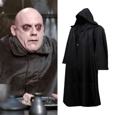 Addams Family Uncle Fester Costume Hooded Robe Cloak - Quda Halloween