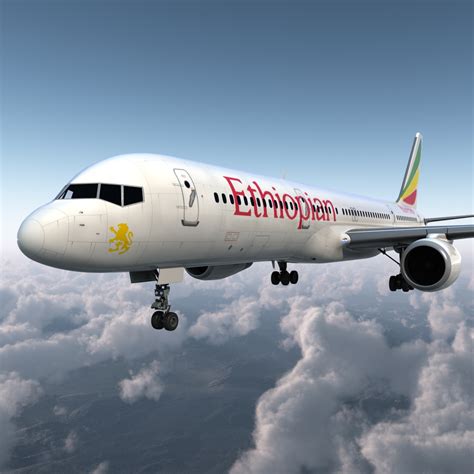 3D model Boeing 757 200 Ethiopian Airlines Rigged | 3D Molier International