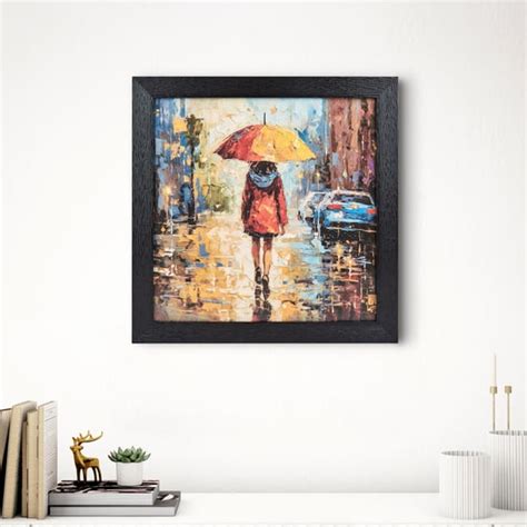 Pacific Aura Refresh Wooden Girl Picture Frame - 34x34cm | Black | MDF