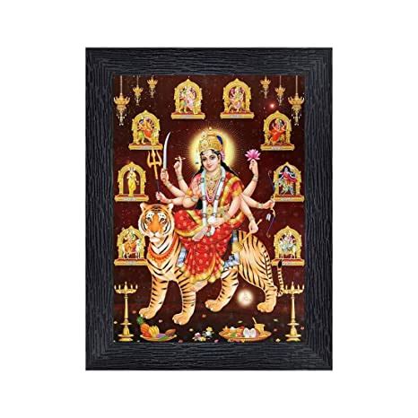 Pnf Durga Maa Religious Wood Photo Frames with Acrylic Sheet (Glass ...