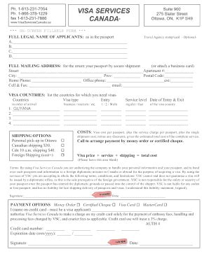 Fillable Online visaservicescanada FILLABLE VISA APPLICATION for GUYANA ...