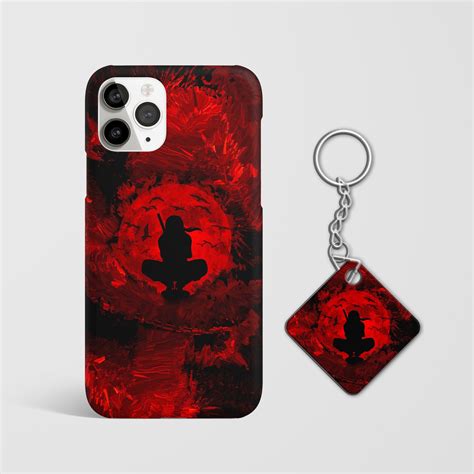 Close-up of the Sasuke Uchiha Red Moon Phone Cover, highlighting the ...