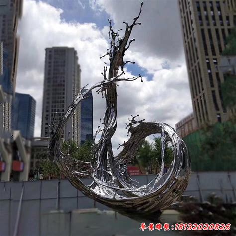 城市不锈钢创意海浪雕塑 - 卓景雕塑公司