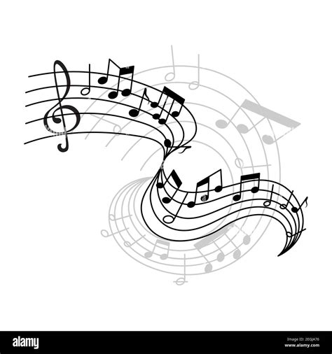Music Notes On Wavy Staff