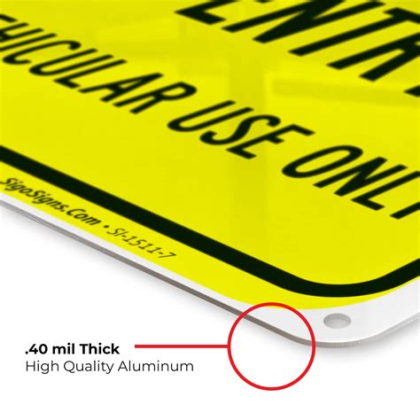 Buy No Pedestrian Entry Vehicular Use Only Sign, 10x7 Inches, Rust Free ...