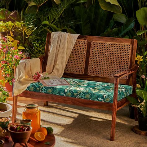 Chumbak French Rattan Loveseat - Tropical Ikkat (2 Seater Sofa ...