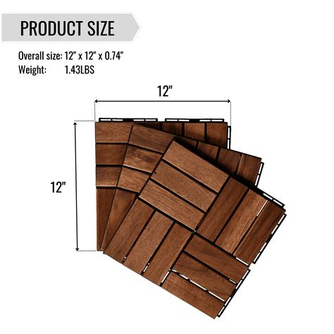 Buy Sesslife Wood Interlocking Flooring Tiles 12 x 12 (Pack of 10 ...