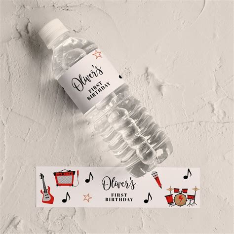 Music Water Bottle Labels -one Rocks Party Favor, Music Birthday ...
