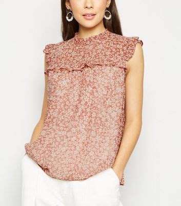 Pink Burnout Ditsy Floral Top | New Look