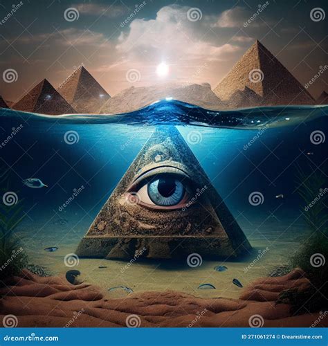 Underwater Eye of Providence. AI Generative Stock Illustration ...