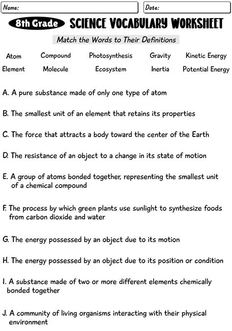 16 8th Grade Vocabulary Worksheets - Free PDF at worksheeto.com