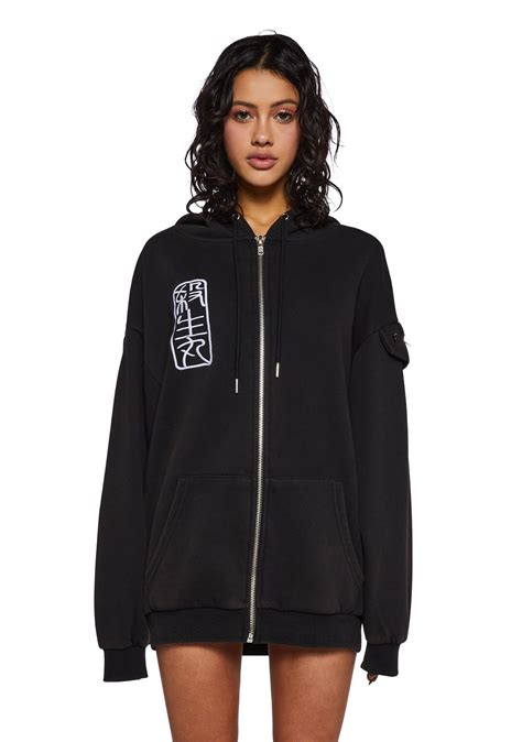 Dolls Kill x InuYasha Sesshomaru Graphic Hoodie Sweatshirt Anime Manga - Black