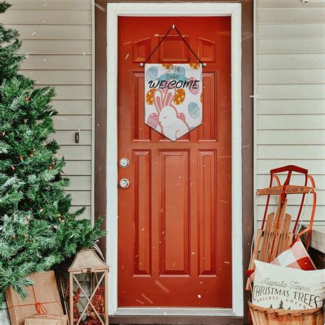 Buy Qilmy Easter Door Banner Hanging,Cute White Bunny Rabbit Easter ...