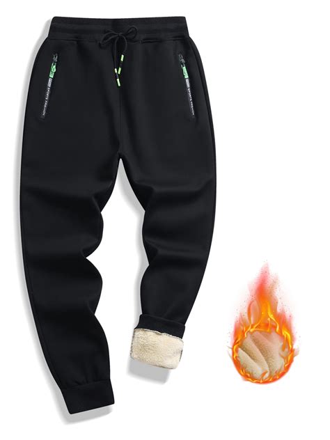 Amazon.com: STICKON Mens Sherpa Lined Sweatpants Winter Warm Fleece ...